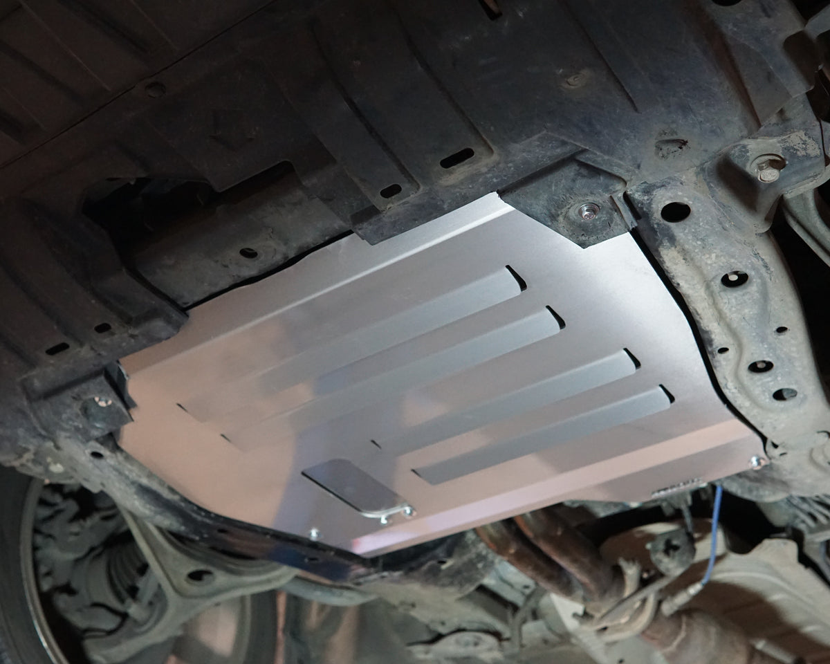 Honda Accord CL7 Underside with aluminium aerocutt vented bash plate replacement fitted