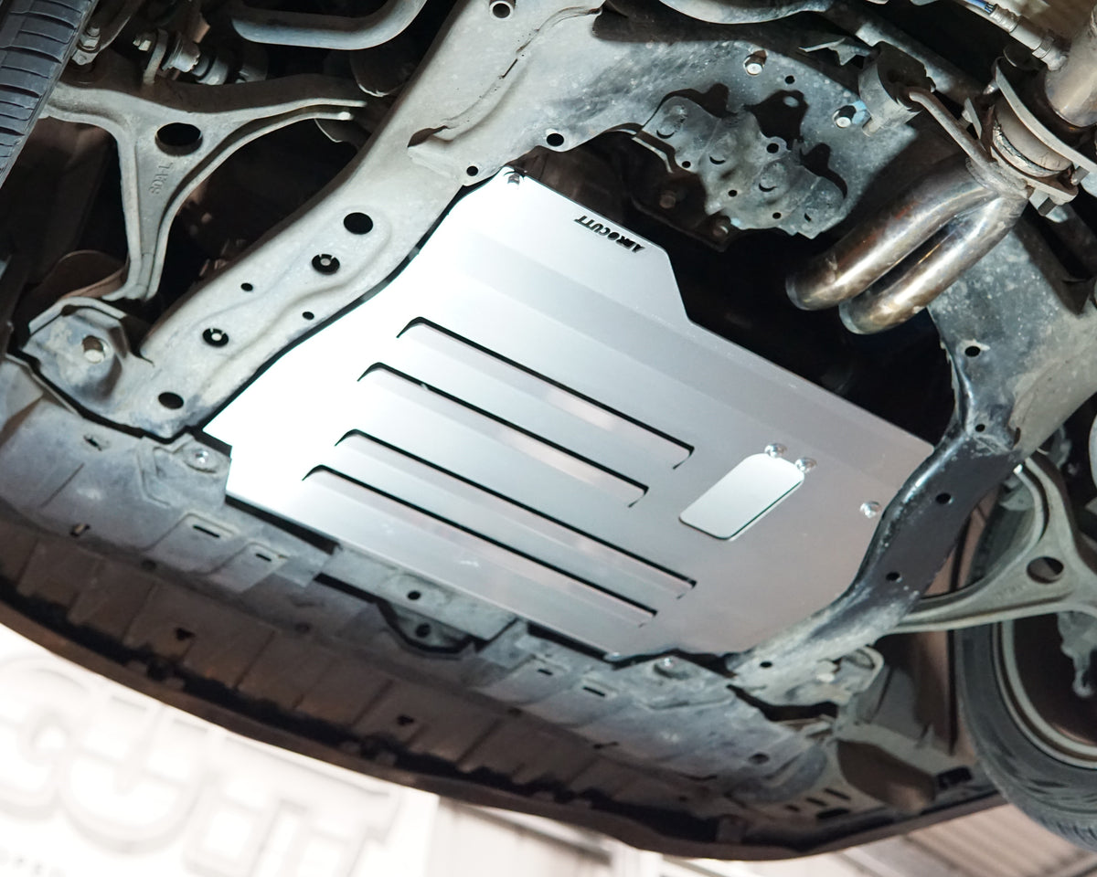 Honda Accord CL9 Underside with aluminium aerocutt vented bash plate replacement fitted