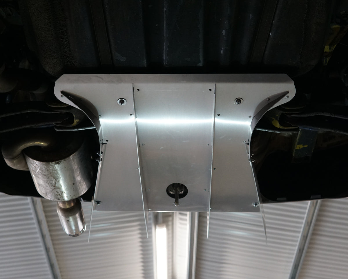 Rear underside of a Honda Civic EG with an Aerocutt aluminium diffuser installed