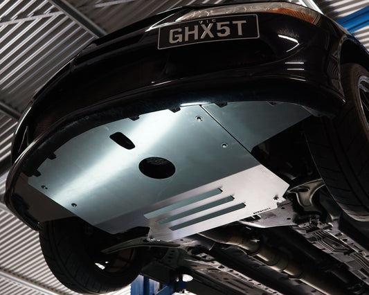 Mitsubishi Evolution 7 VII front undercarriage with Aerocutt aluminium vented undertray installed