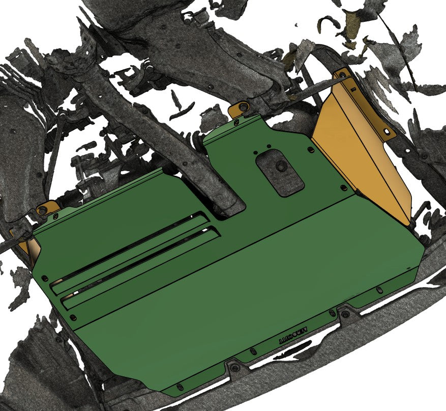 EP91 Toyota Starlet underneath with bash plate installed 3d render