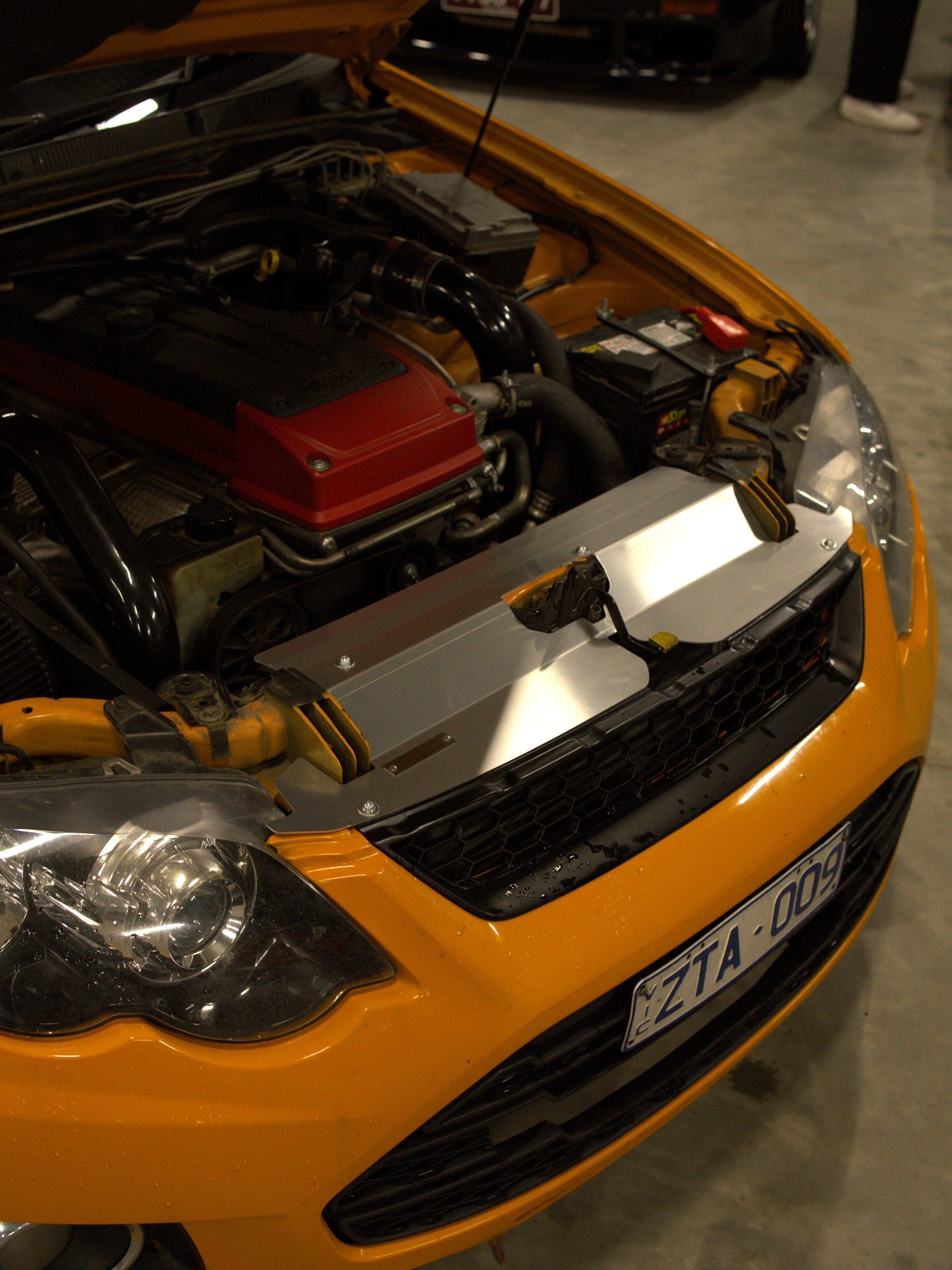 FG Ford falcon engine bay cooling panel fitted