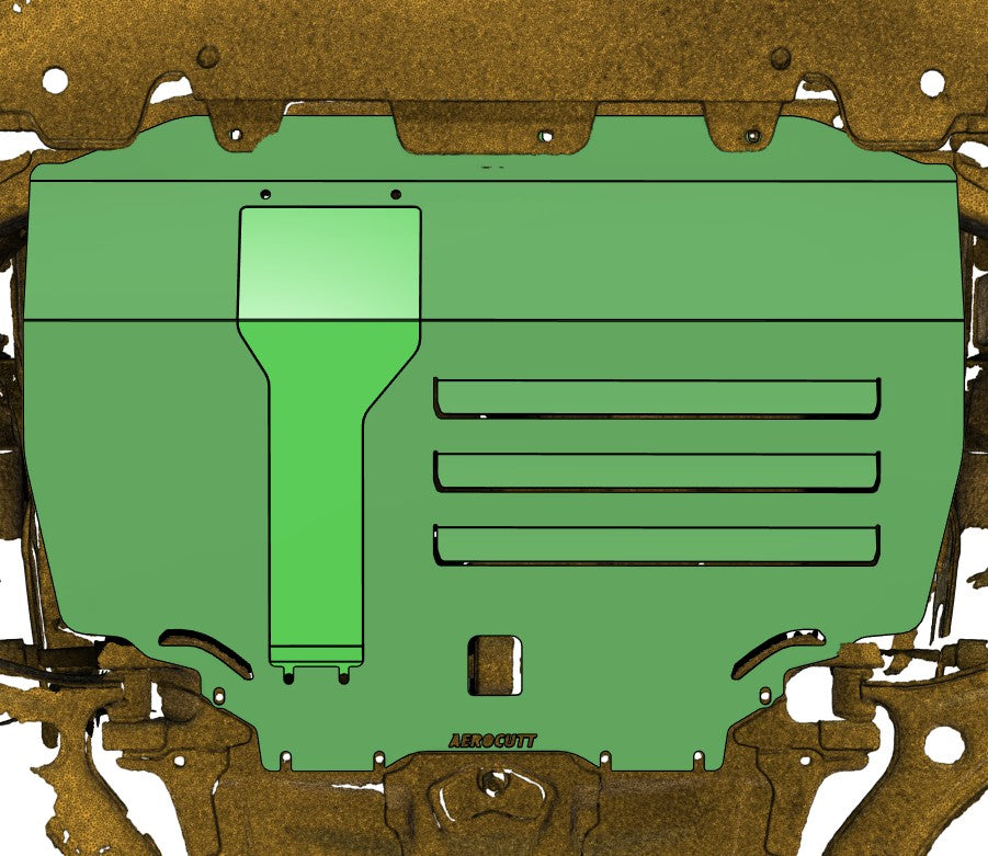 Honda GE Jazz underbody panel, jazz ge skid plate, fitted render of honda jazz ge underbody protection panel, under car plate honda jazz ge