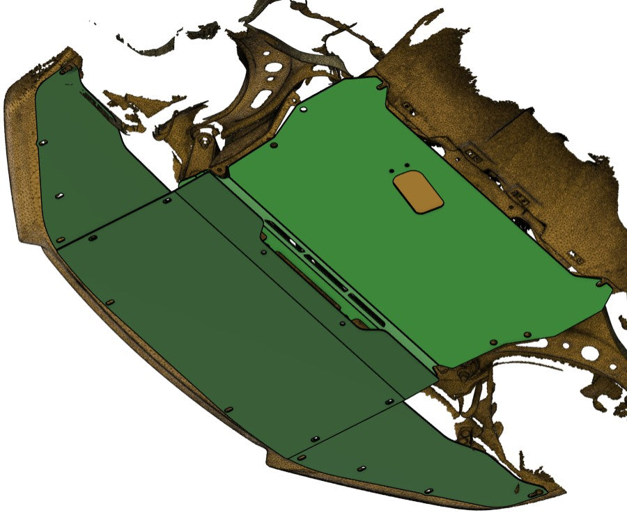 Toyota 86 zn6 front sump guard panel shown from underside of the car