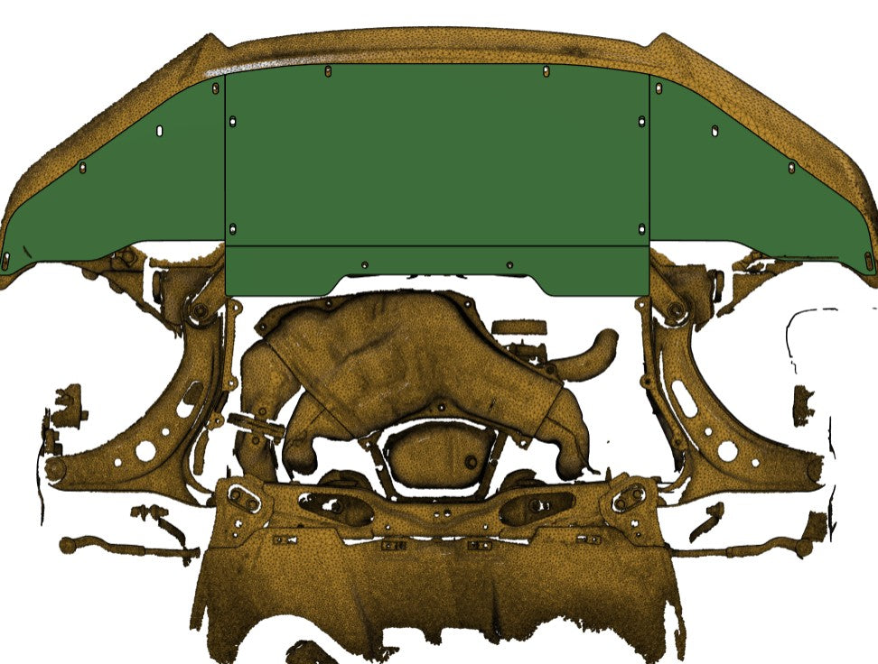 Toyota 86 front underpanel shown from underside of the car