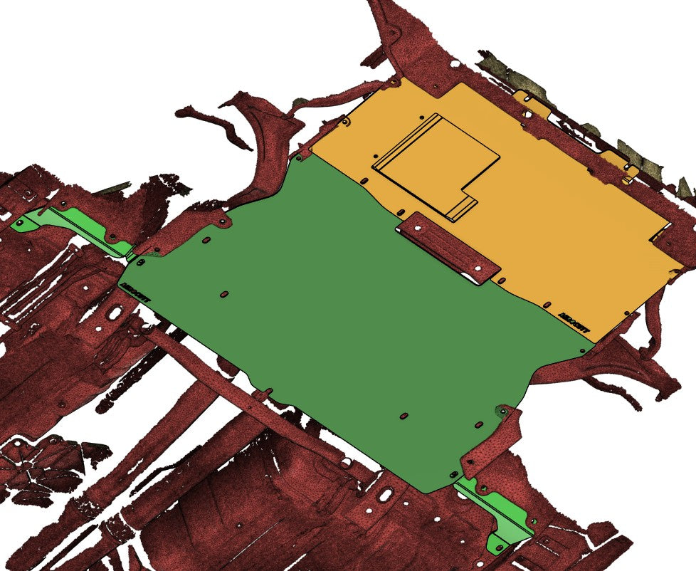 3D scan of aftermarket undertray fitted to a Nissan R35 GT-R