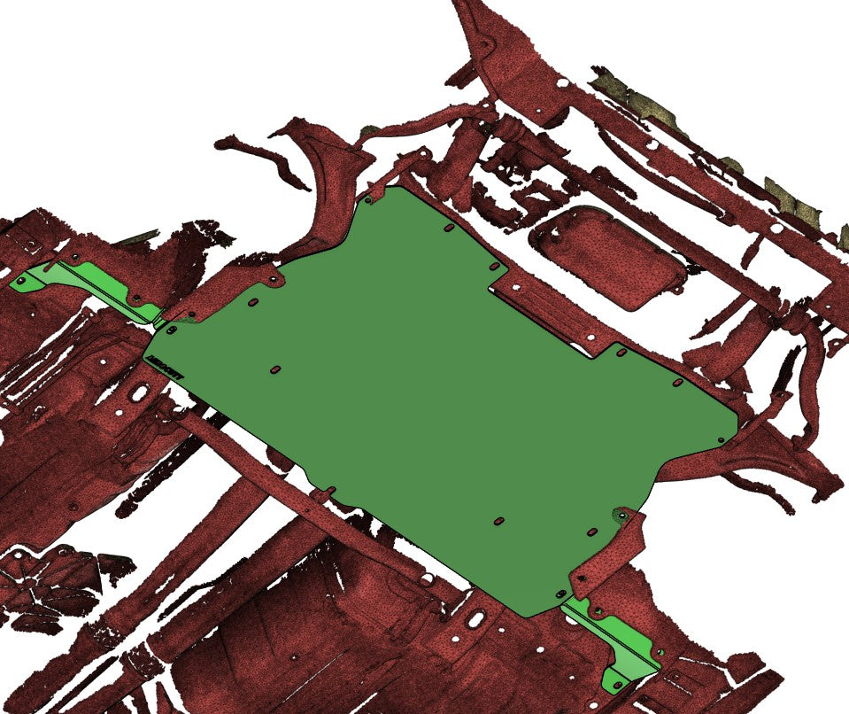 3D scan of aftermarket undertray fitted to a Nissan R35 GT-R