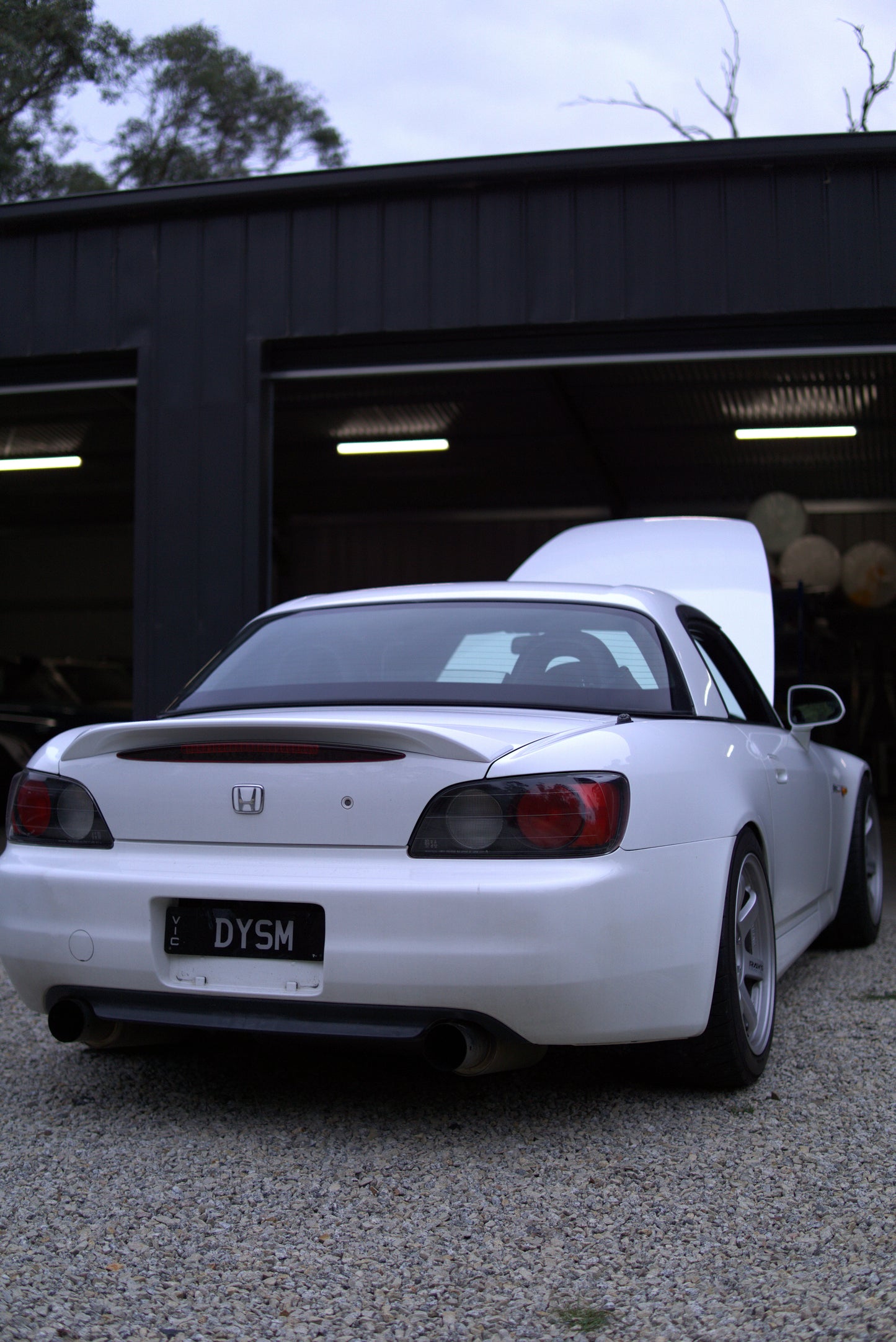 Honda S2000 visiting aerocutt garage for a cooling panel fitting 