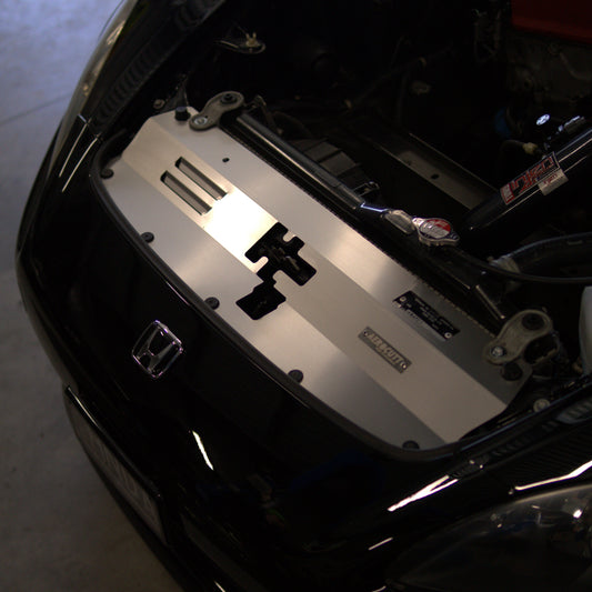 Honda S2000 S2K AP1 AP2 Engine Bay With Aerocutt Cooling Panel Radiator Air Diversion Plate Fitted In Raw Aluminium