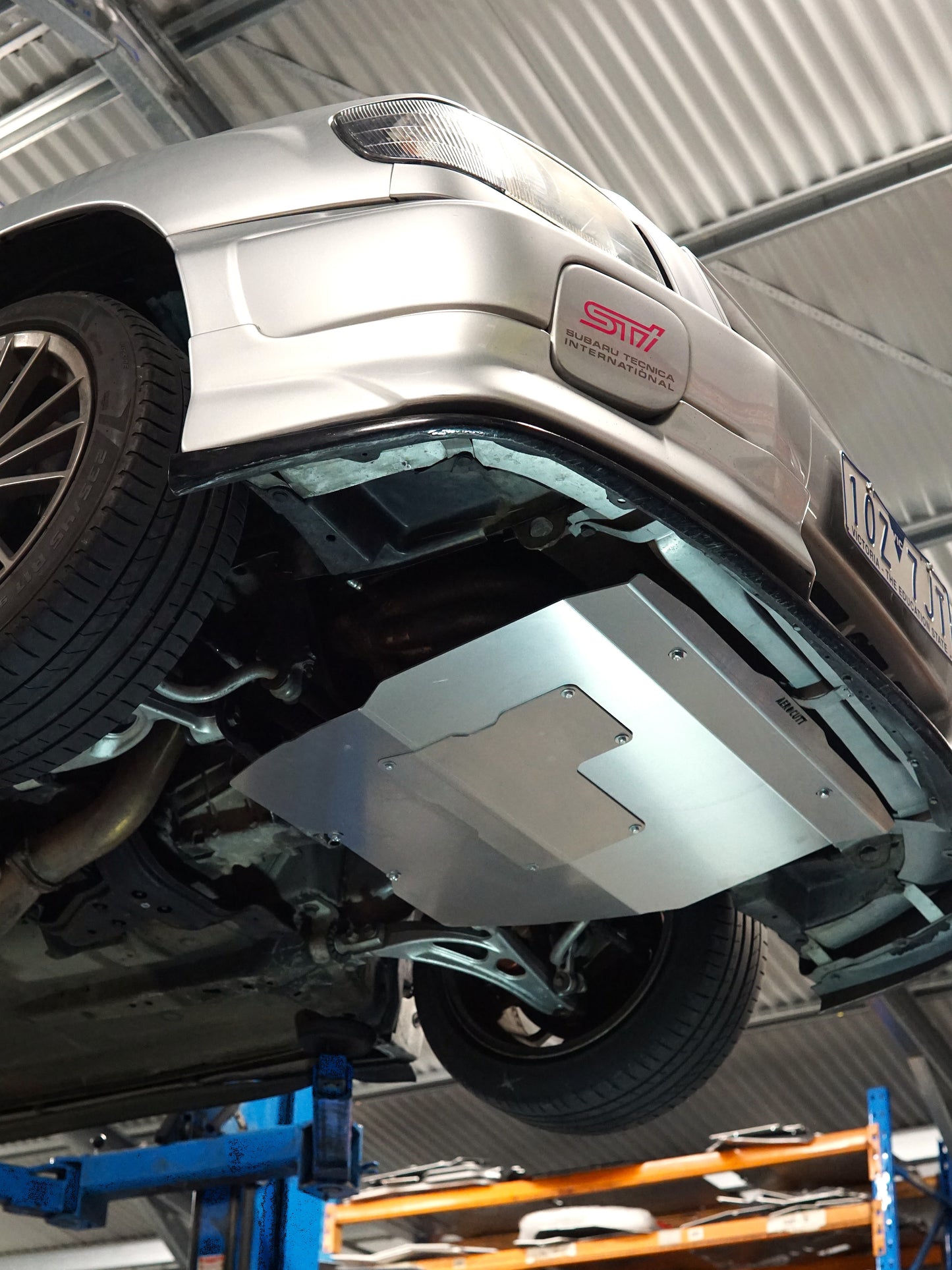 silver subaru skid plate from aerocutt 