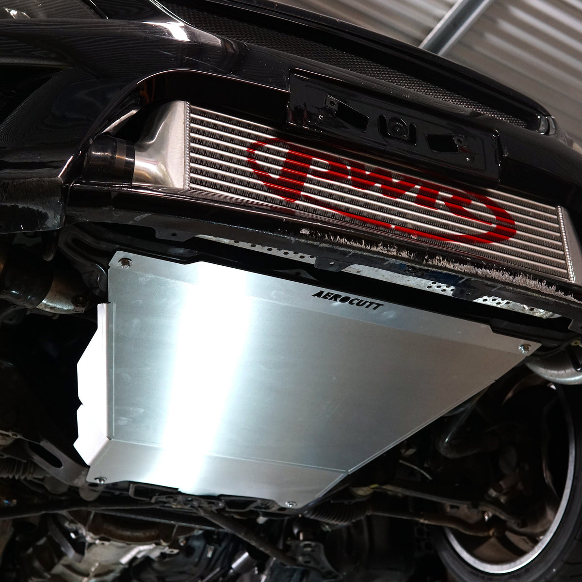 Lexus IS200 Underside with an aluminium Aerocutt skid plate installed for protection