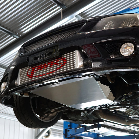 Lexus IS300 Underside with an aluminium Aerocutt undertray installed for protection