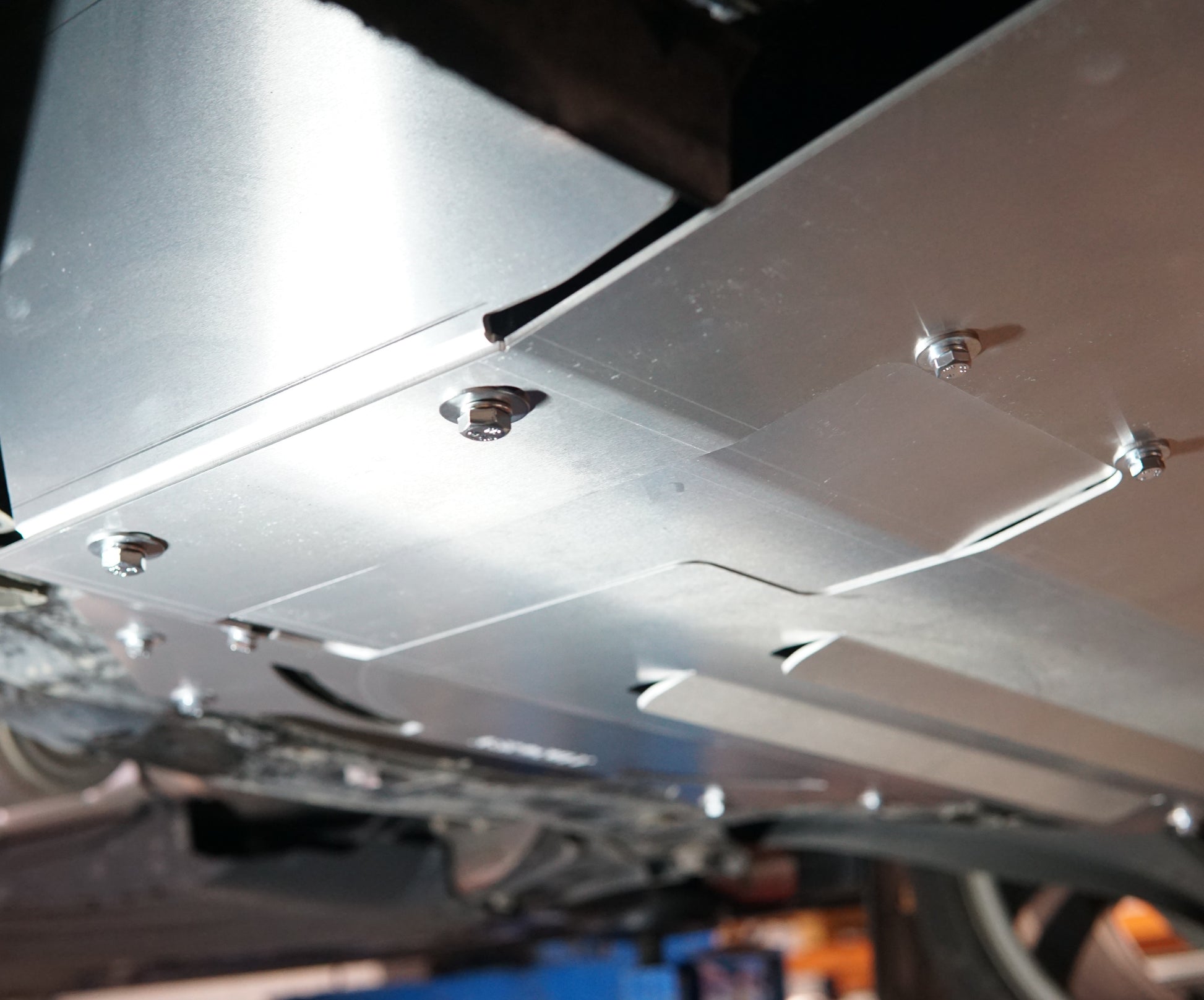 Suzuki Swift sport zc33s underside with aluminium sump guard with oil service plate