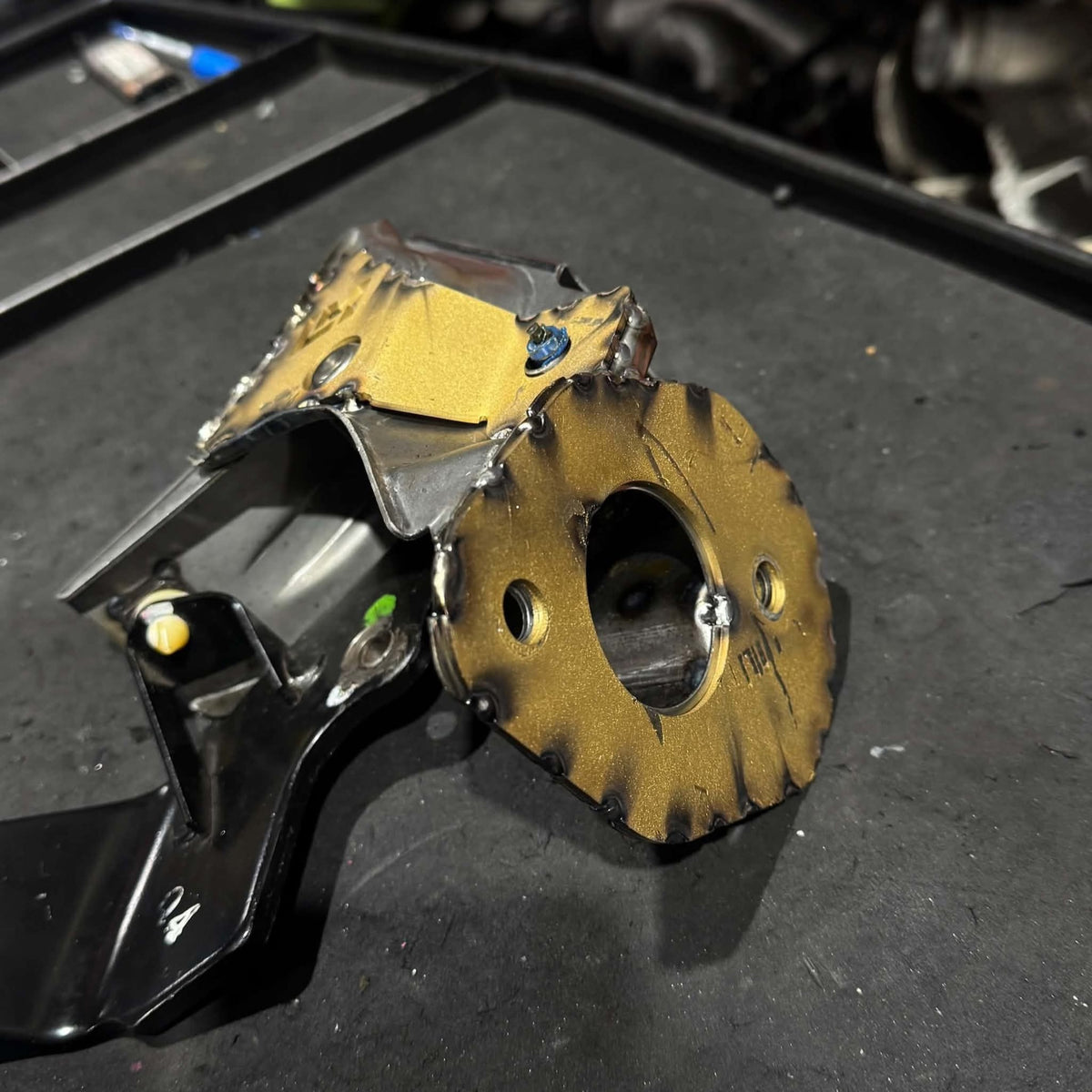 Honda Accord CL7 Clutch Pedal with Lazaro Motorsports reinforcement bracket welded to the side